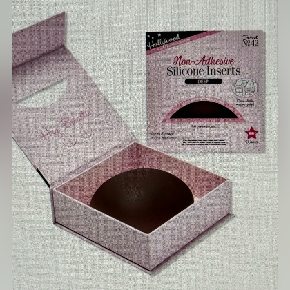 Hollywood Fashion Secrets Non-Adhesive Silicone Inserts - Deep Black